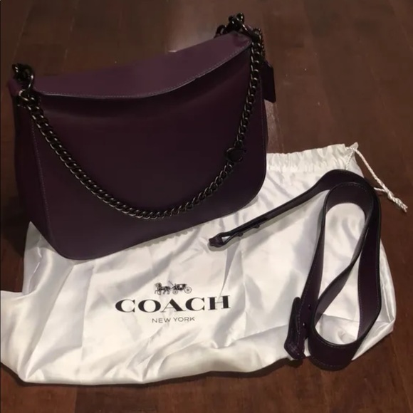 Gorgeous Deep Purple Coach Retail Gun metal chain bag - Picture 4 of 12